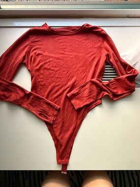 Women’s Long Sleeve Red Bodysuit